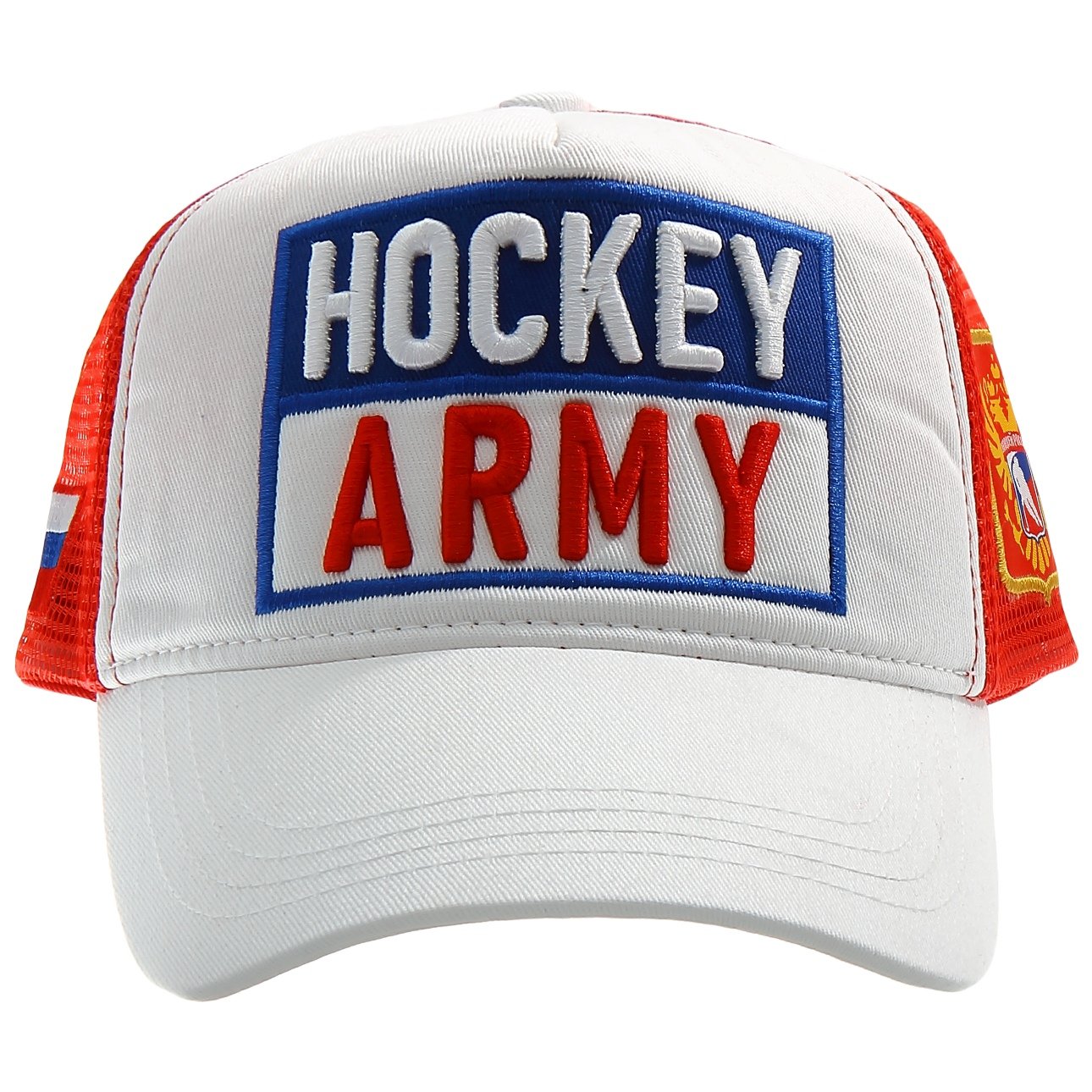 Бейсболка "Hockey Army" красно-белая