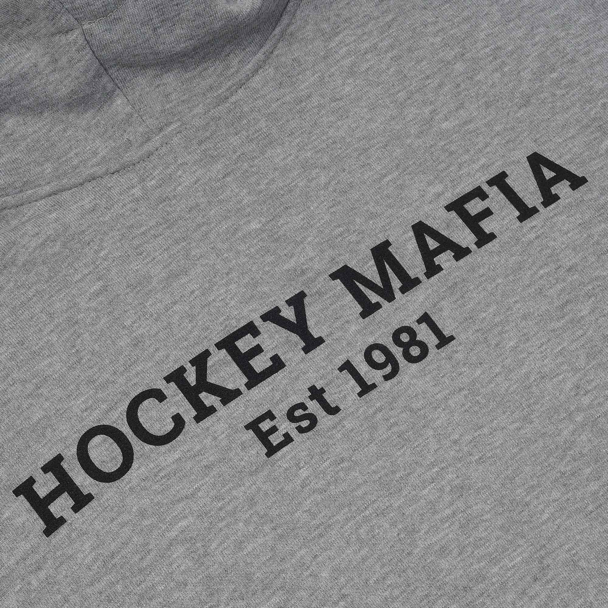 Худи мужское с капюшоном "Hockey Mafia.Est 1981" серое